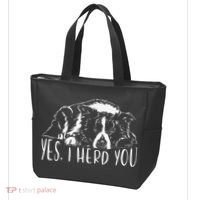 Funny Proud Border Collie I Herd You Herder Gift Dog Saying Tote Bag thumb 3