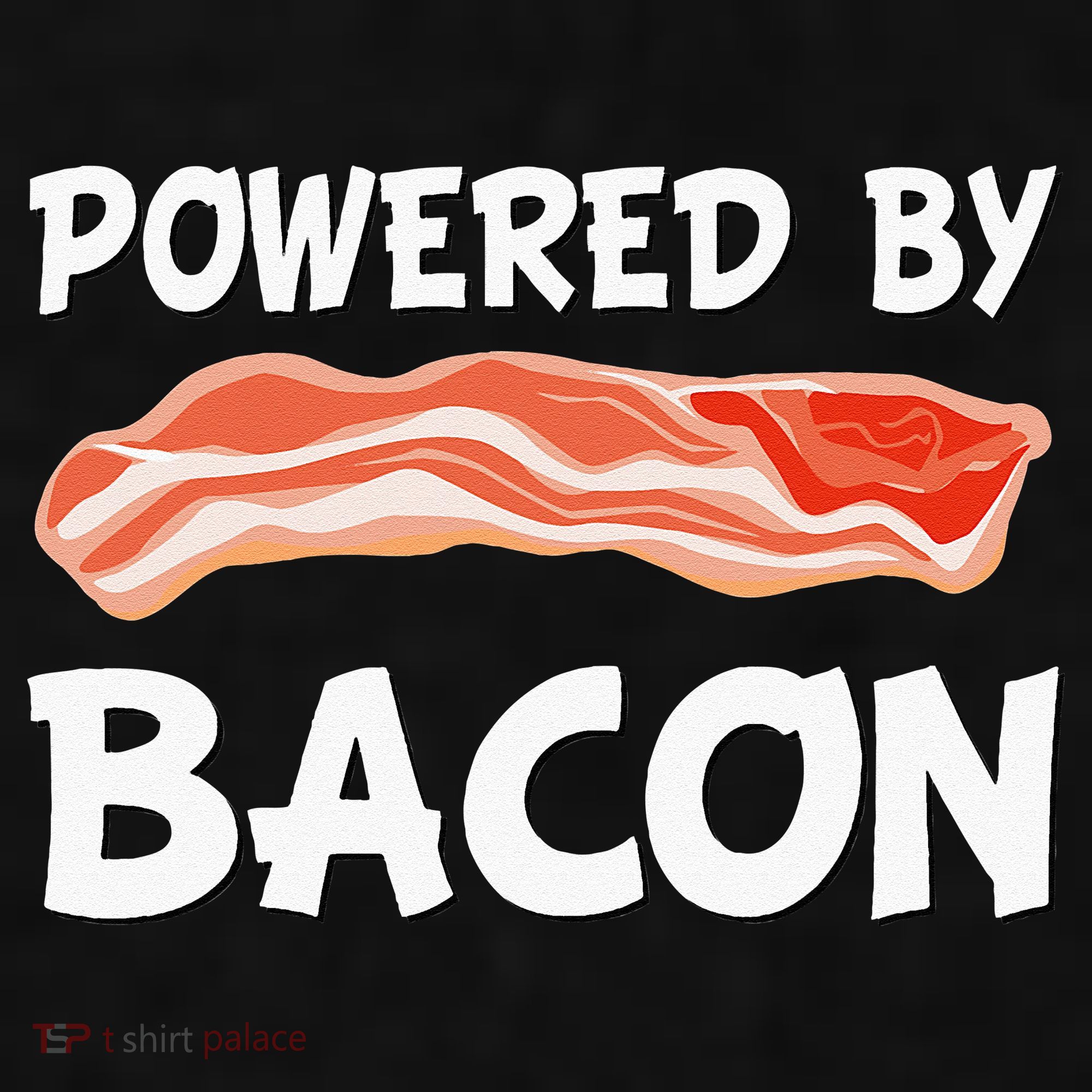 Funny Powered By Bacon Bacon Lovers Ladies PosiCharge Tri-Blend Wicking Tank