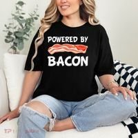 Funny Powered By Bacon Bacon Lovers Comfort Colors T-Shirt thumb 2