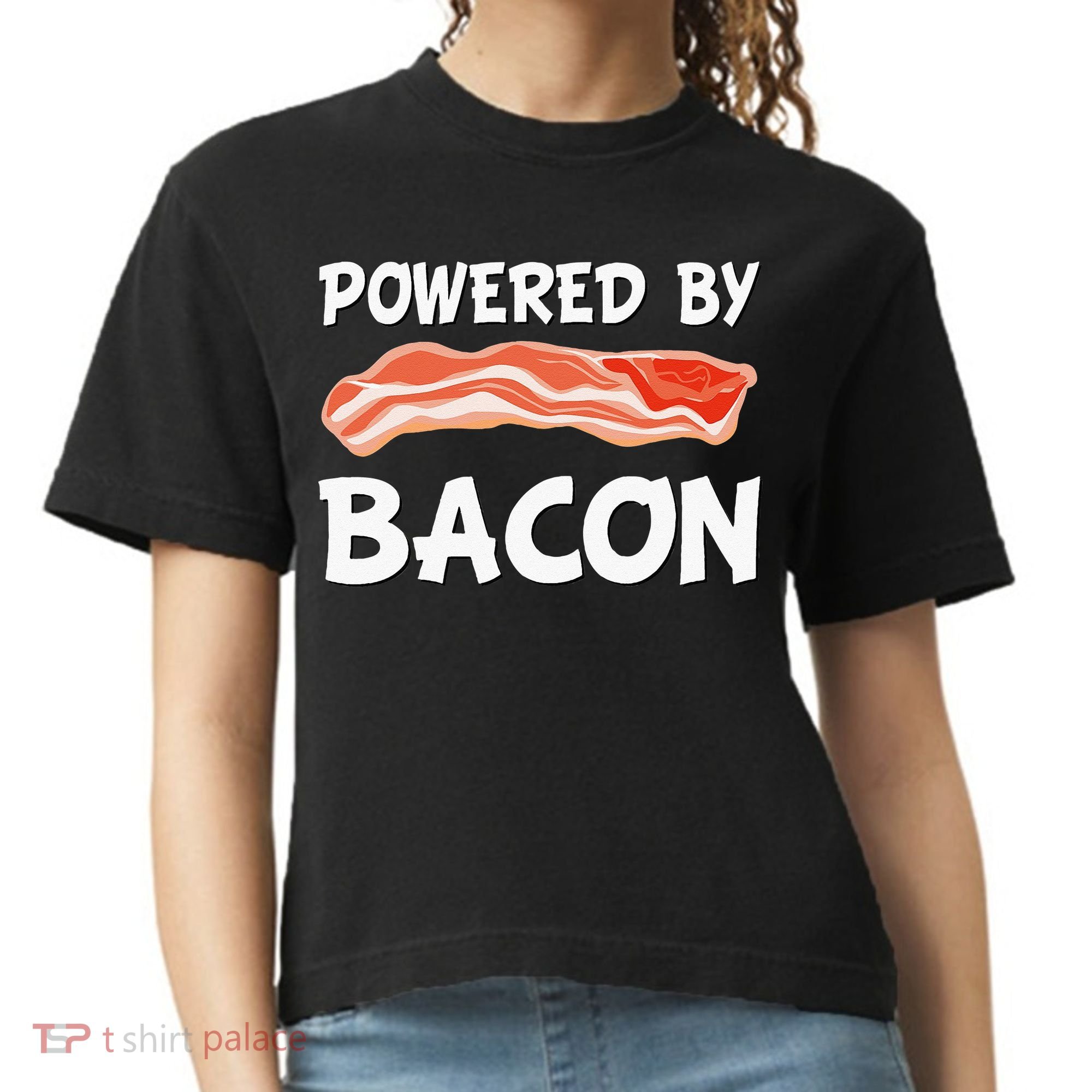 Funny Powered By Bacon Bacon Lovers Comfort Colors Boxy T-Shirt