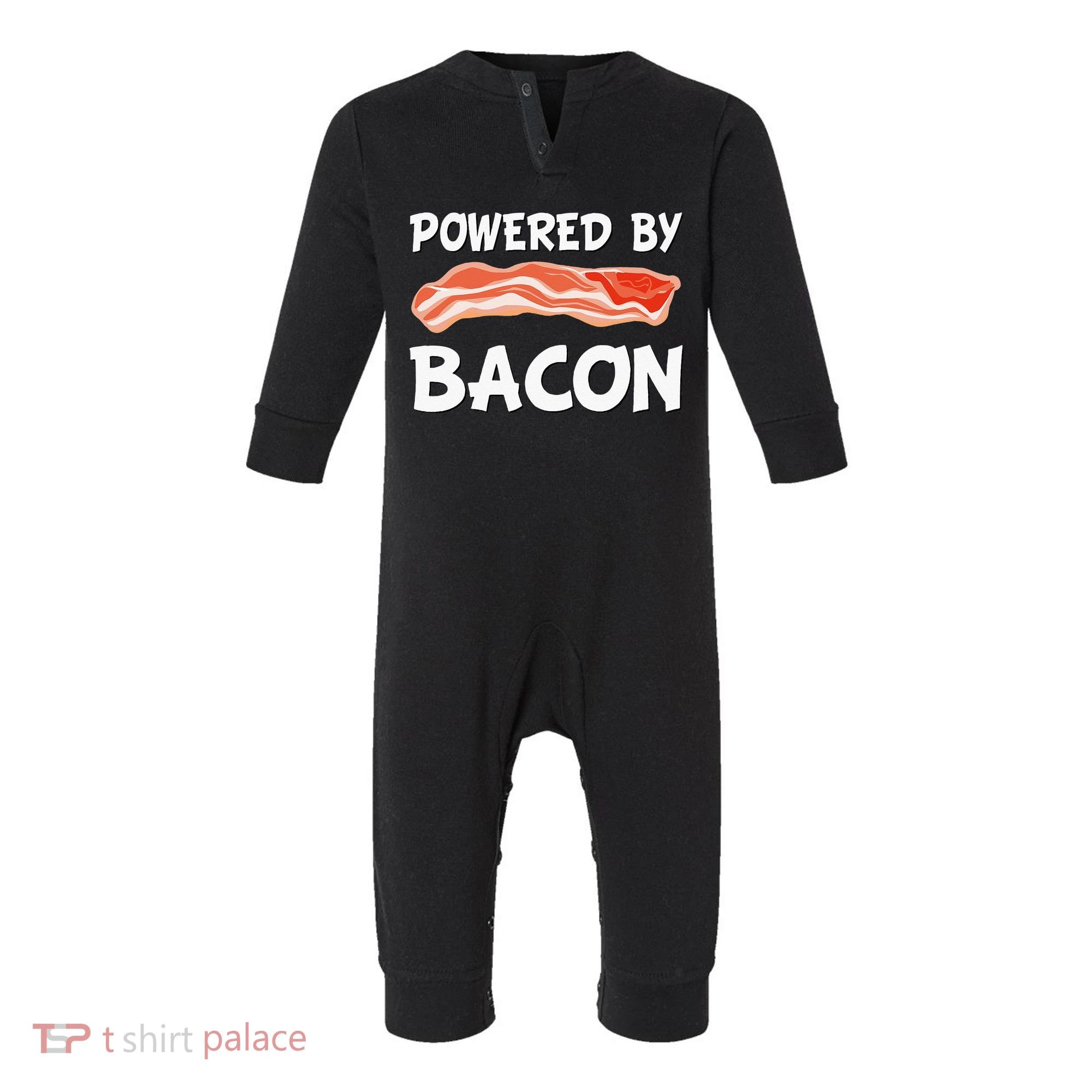 Funny Powered By Bacon Bacon Lovers Infant Fleece One Piece