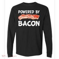 Funny Powered By Bacon Bacon Lovers Comfort Colors Heavyweight Long Sleeve T-Shirt thumb 0