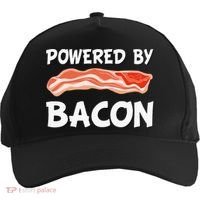 Funny Powered By Bacon Bacon Lovers Five-Panel Snapback Cap thumb 0