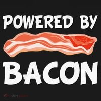 Funny Powered By Bacon Bacon Lovers Cooling Performance Crew T-Shirt thumb 4