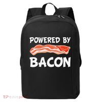 Funny Powered By Bacon Bacon Lovers Modern Backpack thumb 0