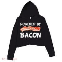 Funny Powered By Bacon Bacon Lovers Crop Fleece Hoodie thumb 0