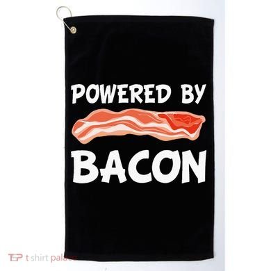 Funny Powered By Bacon Bacon Lovers Golf Towel