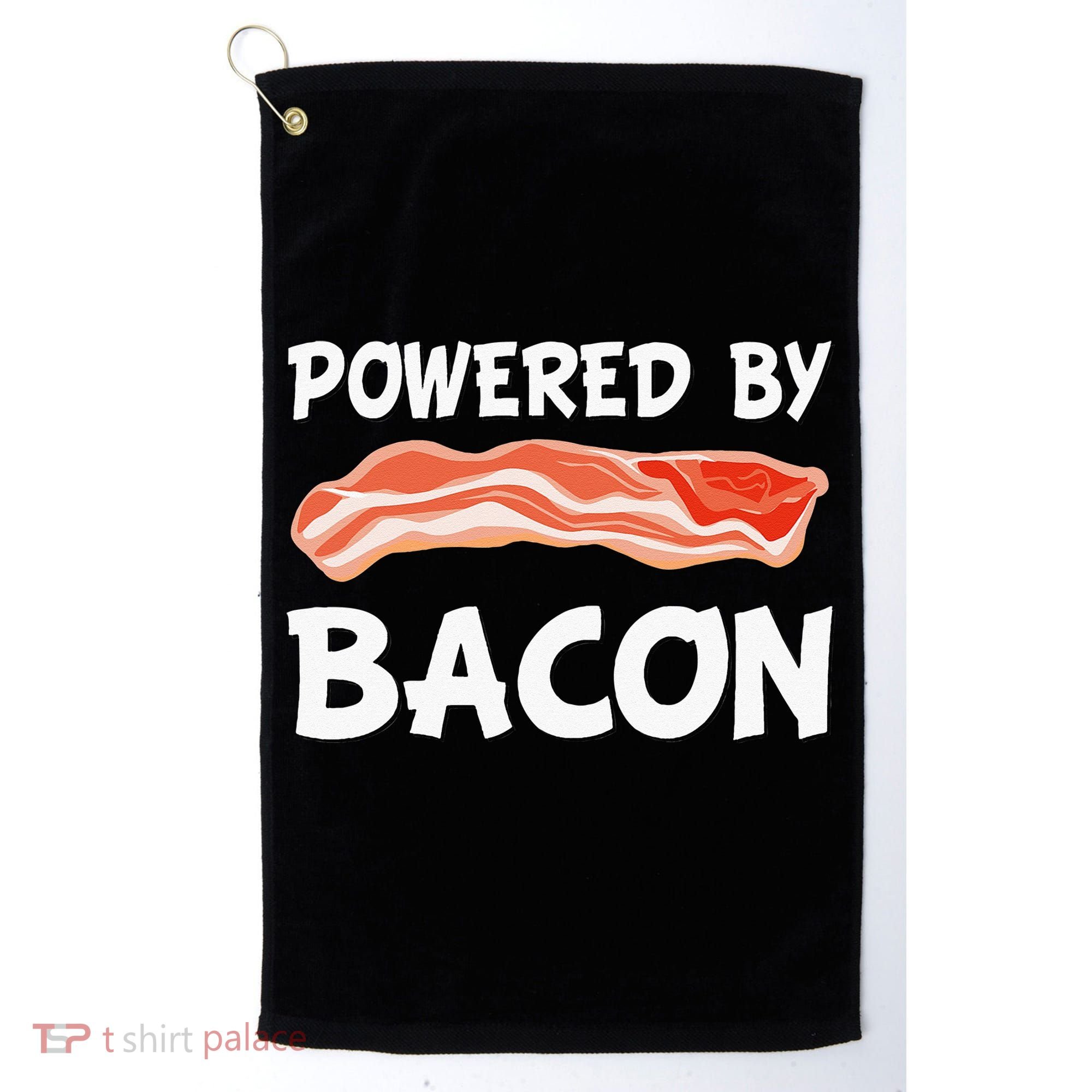 Funny Powered By Bacon Bacon Lovers Golf Towel