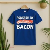 Funny Powered By Bacon Bacon Lovers T-Shirt thumb 2
