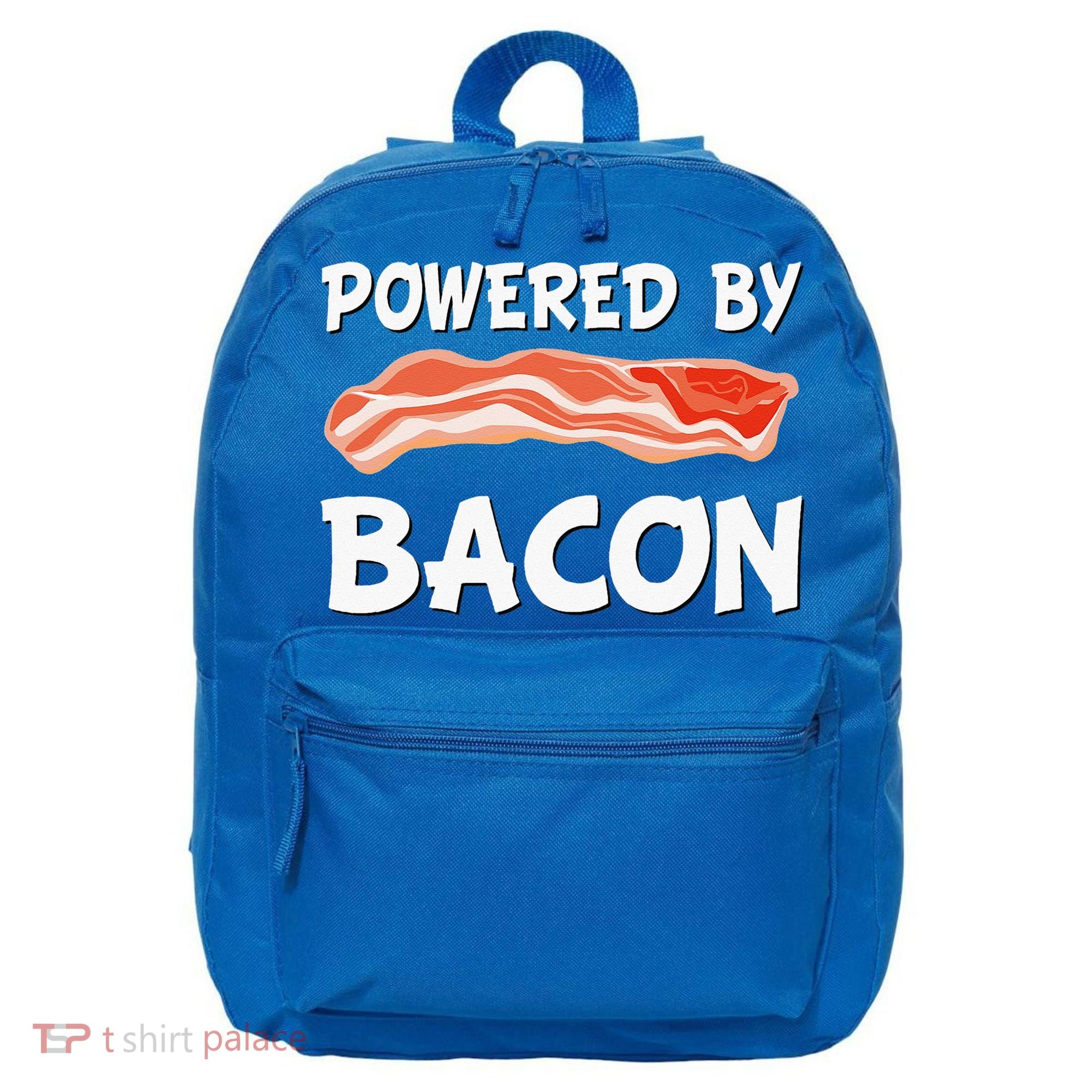 Funny Powered By Bacon Bacon Lovers 16 in Basic Backpack