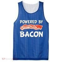 Funny Powered By Bacon Bacon Lovers Mesh Reversible Basketball Jersey Tank thumb 0