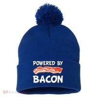 Funny Powered By Bacon Bacon Lovers Pom Pom 12in Knit Beanie thumb 0