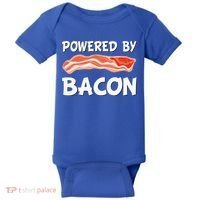 Funny Powered By Bacon Bacon Lovers Baby Bodysuit thumb 0