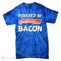 Funny Powered By Bacon Bacon Lovers Tie-Dye T-Shirt thumb 0
