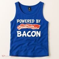 Funny Powered By Bacon Bacon Lovers Tank Top thumb 2