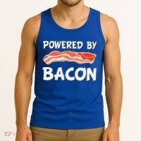 Funny Powered By Bacon Bacon Lovers Tank Top thumb 3