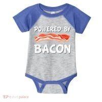 Funny Powered By Bacon Bacon Lovers Infant Baby Jersey Bodysuit thumb 0