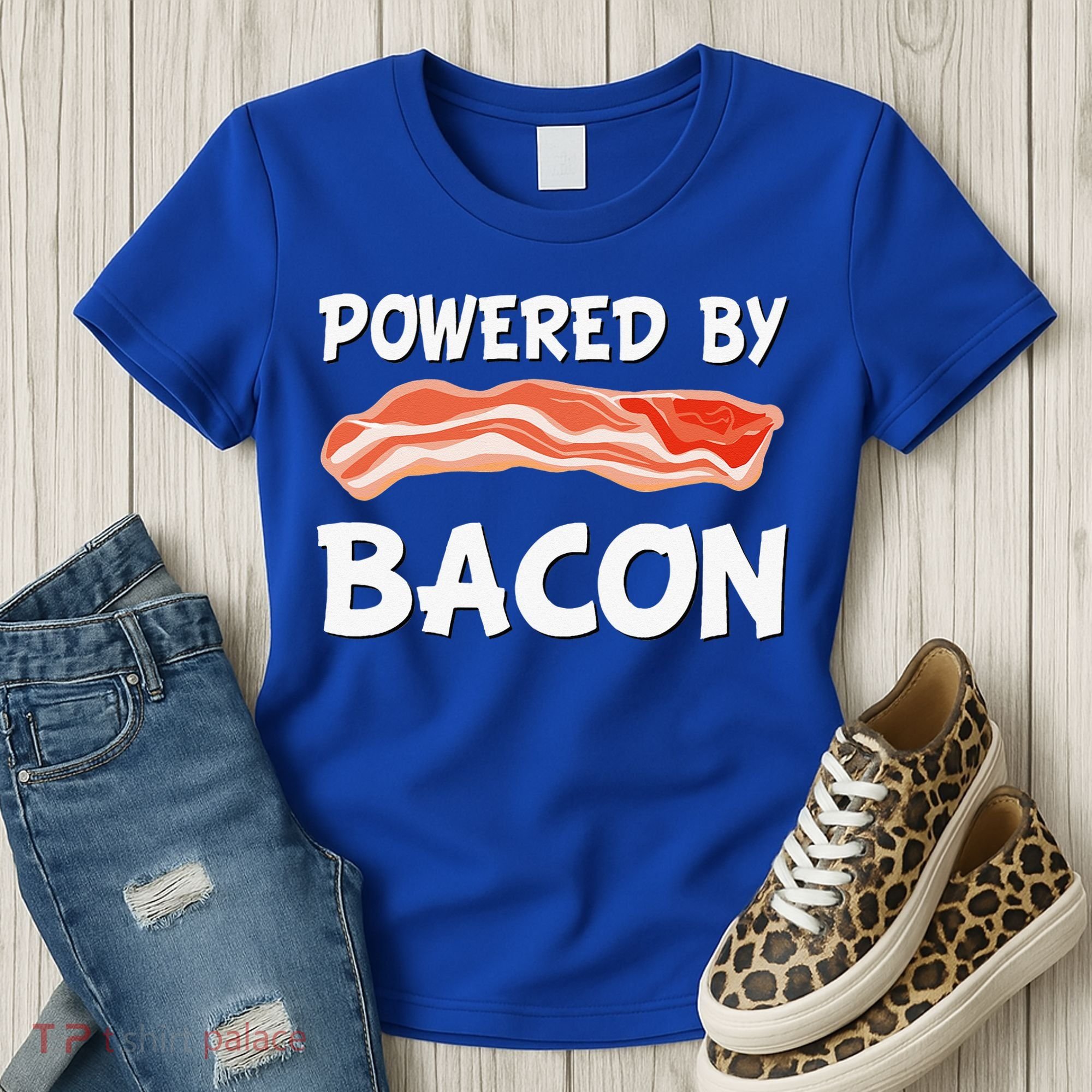 Funny Powered By Bacon Bacon Lovers Women's T-Shirt
