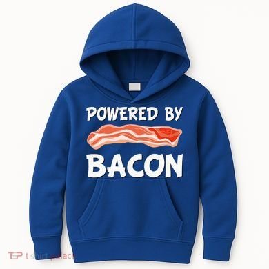 Funny Powered By Bacon Bacon Lovers Kids Hoodie