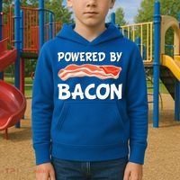 Funny Powered By Bacon Bacon Lovers Kids Hoodie thumb 2