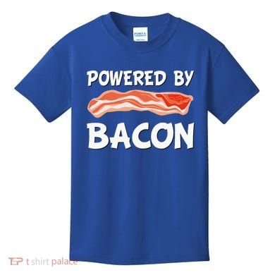Funny Powered By Bacon Bacon Lovers Kids T-Shirt