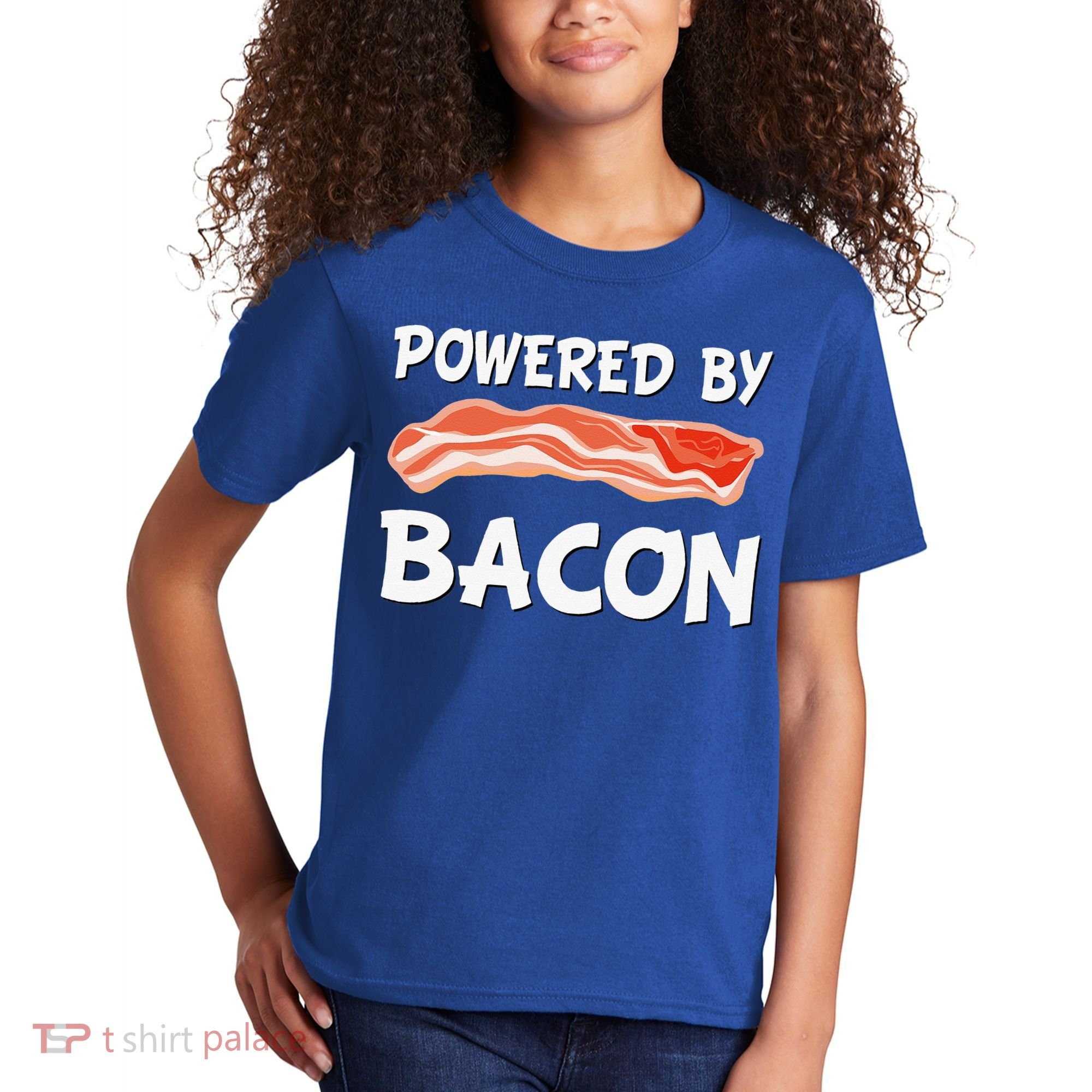 Funny Powered By Bacon Bacon Lovers Kids T-Shirt