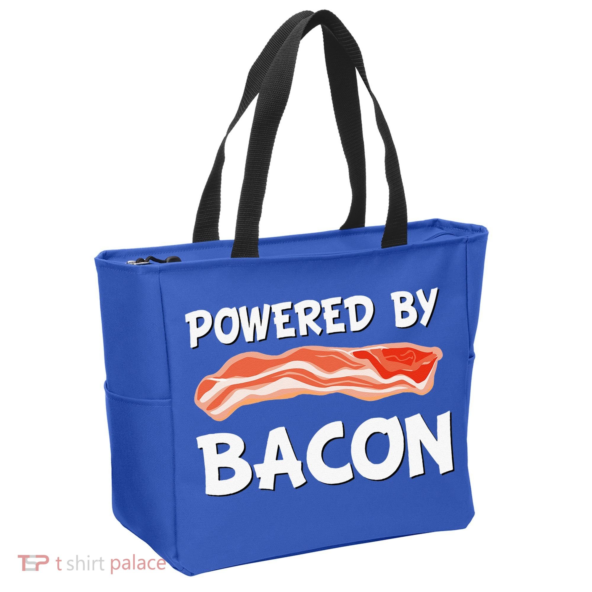 Funny Powered By Bacon Bacon Lovers Tote Bag