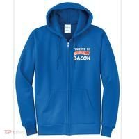 Funny Powered By Bacon Bacon Lovers Full Zip Hoodie thumb 0