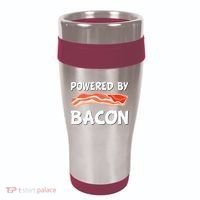 Funny Powered By Bacon Bacon Lovers 16oz Travel Tumbler thumb 0