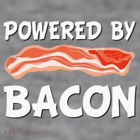 Funny Powered By Bacon Bacon Lovers Women's Racerback Cropped Tank thumb 2