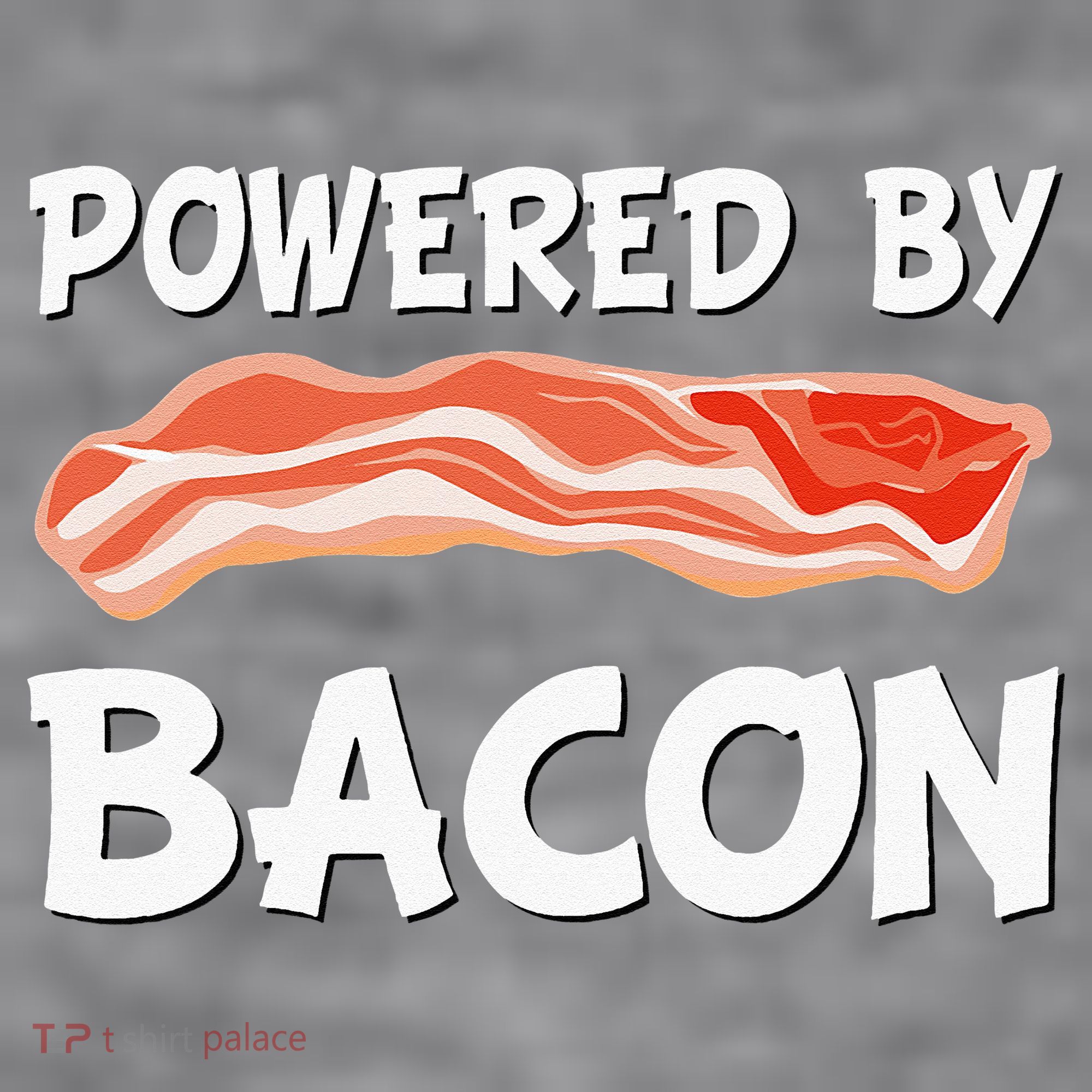 Funny Powered By Bacon Bacon Lovers Women's Racerback Cropped Tank