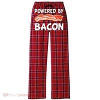 Funny Powered By Bacon Bacon Lovers Women's Flannel Plaid Pajama Pants thumb 0