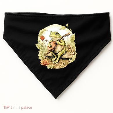 Frog Playing Banjo On Log USA-Made Doggie Bandana