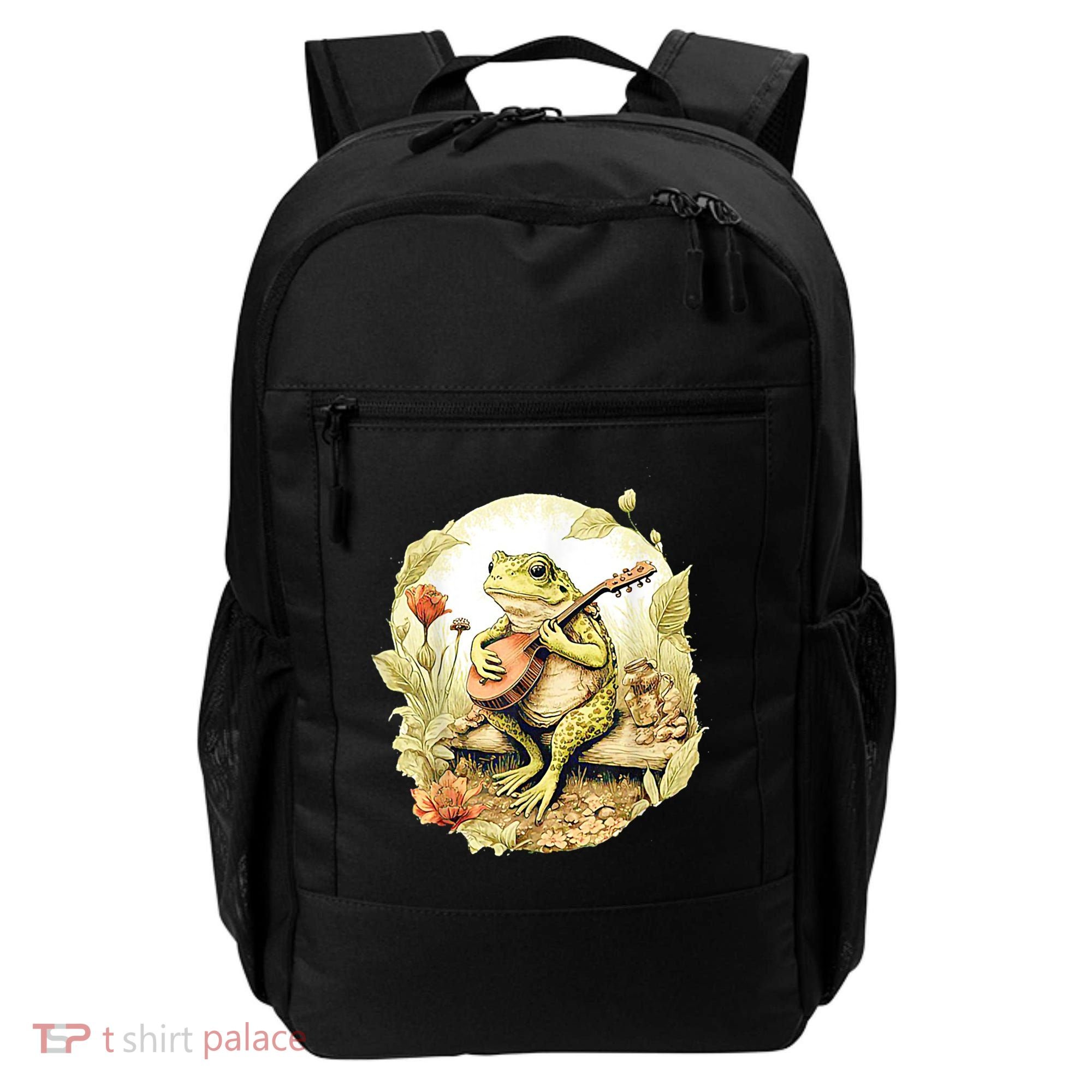 Frog Playing Banjo On Log Backpack