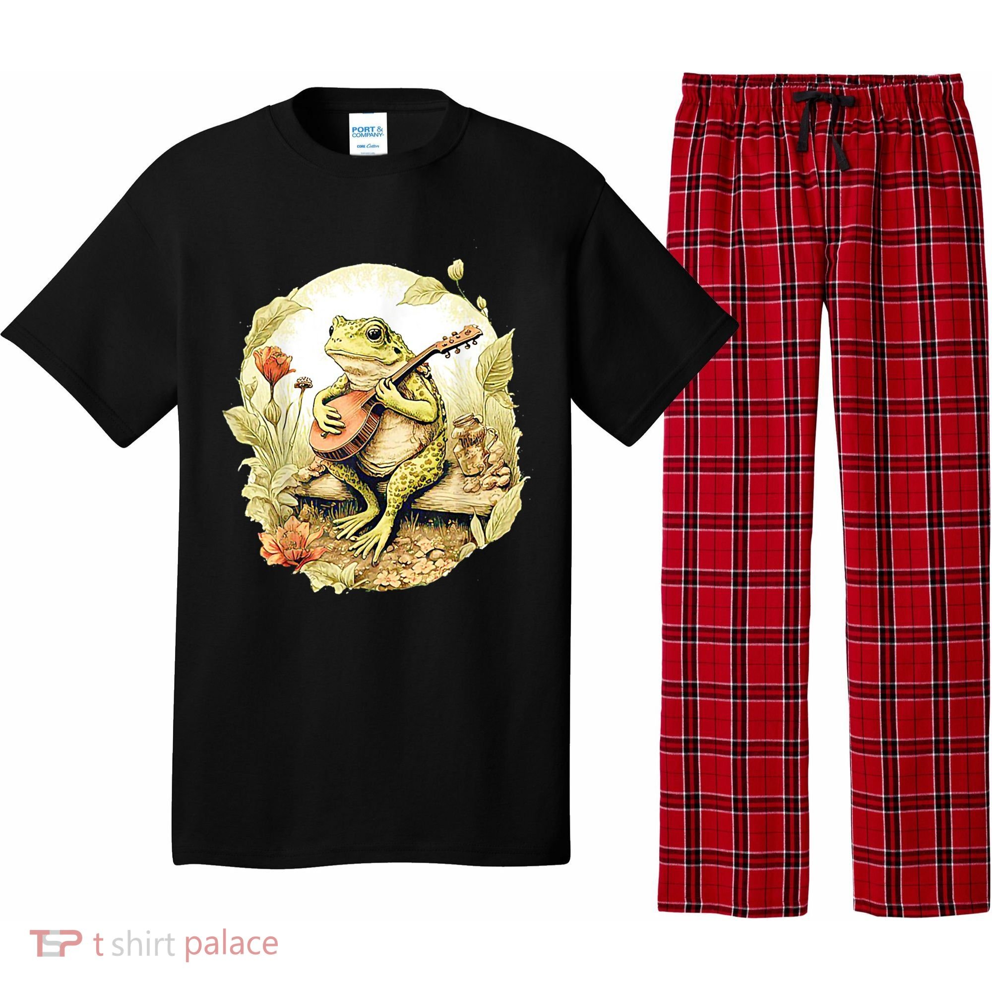 Frog Playing Banjo On Log Pajama Set