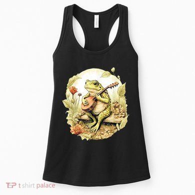 Frog Playing Banjo On Log Women's Tank Top
