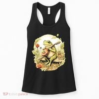 Frog Playing Banjo On Log Women's Tank Top thumb 0