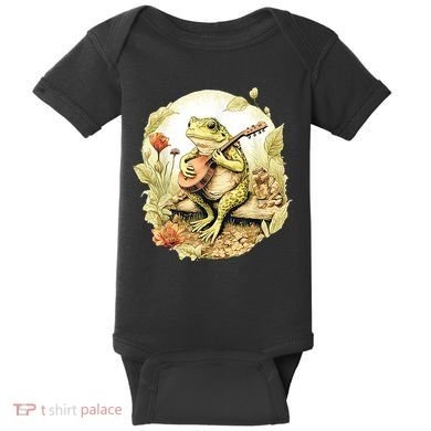 Frog Playing Banjo On Log Baby Bodysuit