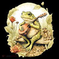 Frog Playing Banjo On Log Baby Bodysuit thumb 2