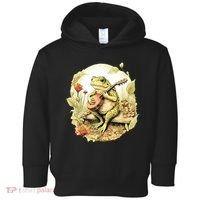 Frog Playing Banjo On Log Toddler Hoodie thumb 0