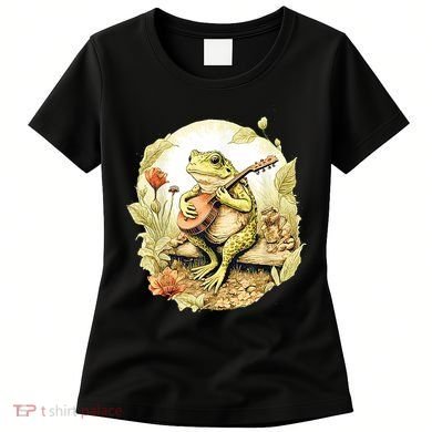 Frog Playing Banjo On Log Women's T-Shirt