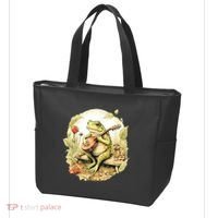Frog Playing Banjo On Log Tote Bag thumb 3