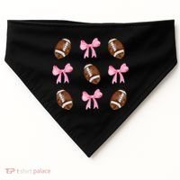 Football Pink Bow Festive Sport Lover USA-Made Doggie Bandana thumb 0