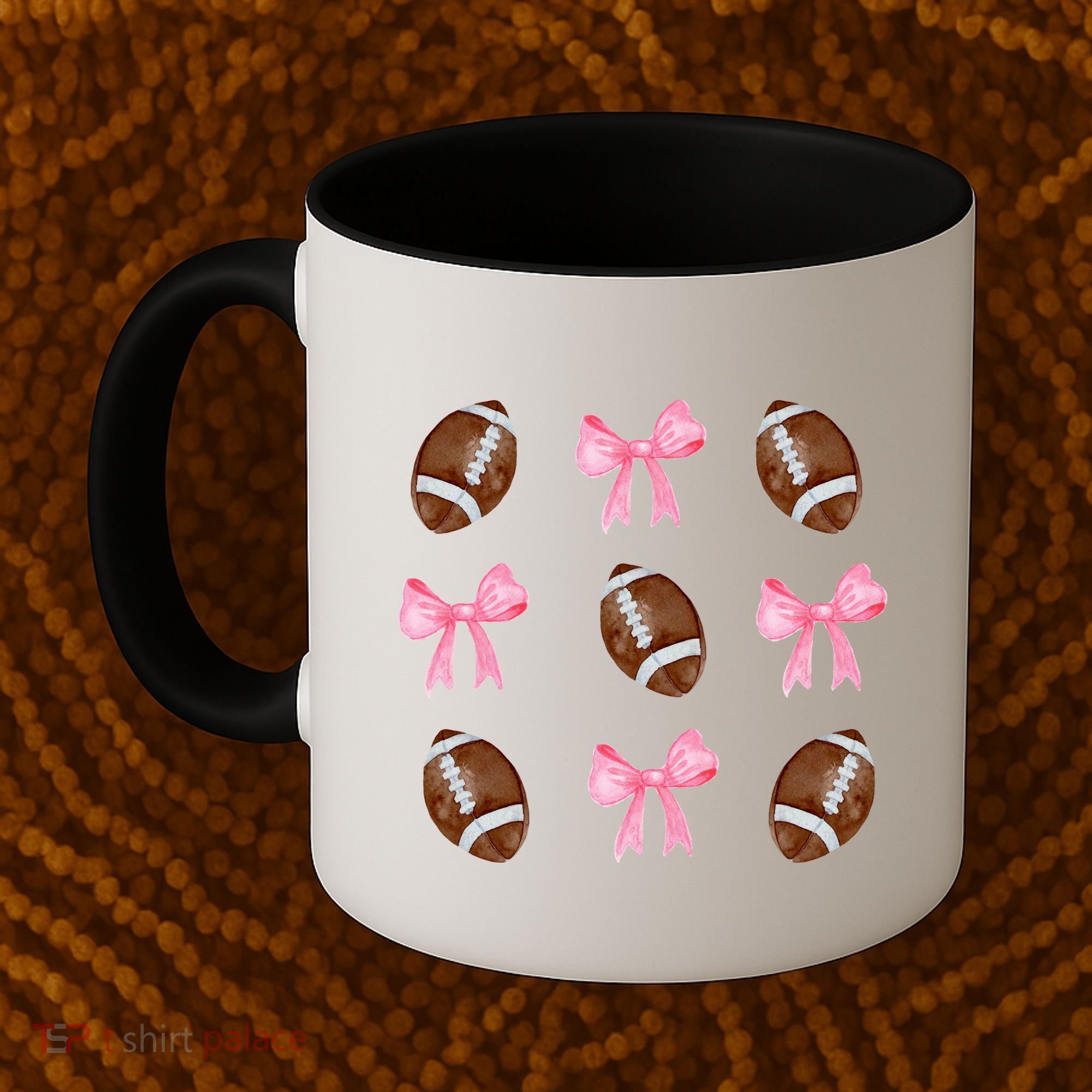 Football Pink Bow Festive Sport Lover Coffee Mug