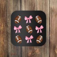 Football Pink Bow Festive Sport Lover Coaster thumb 0