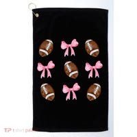 Football Pink Bow Festive Sport Lover Golf Towel thumb 0