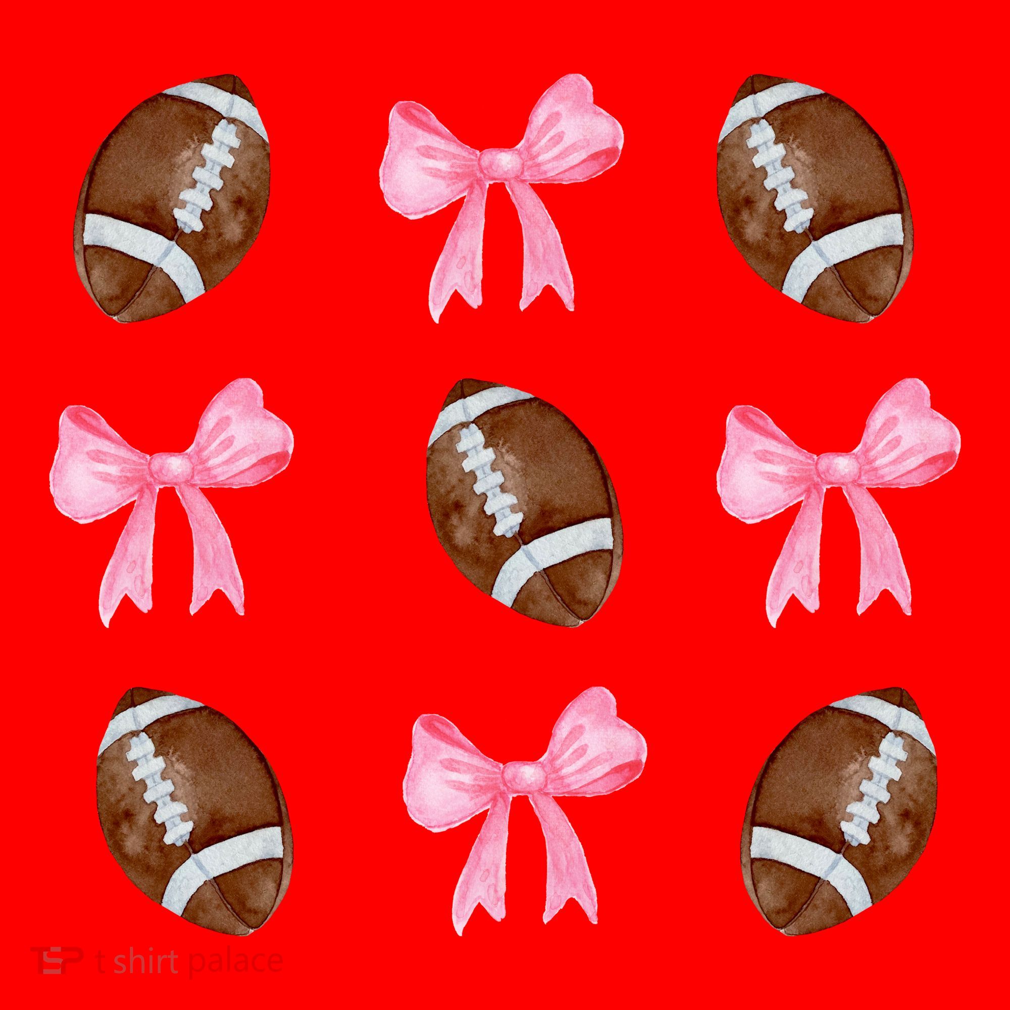 Football Pink Bow Festive Sport Lover Santa Hat