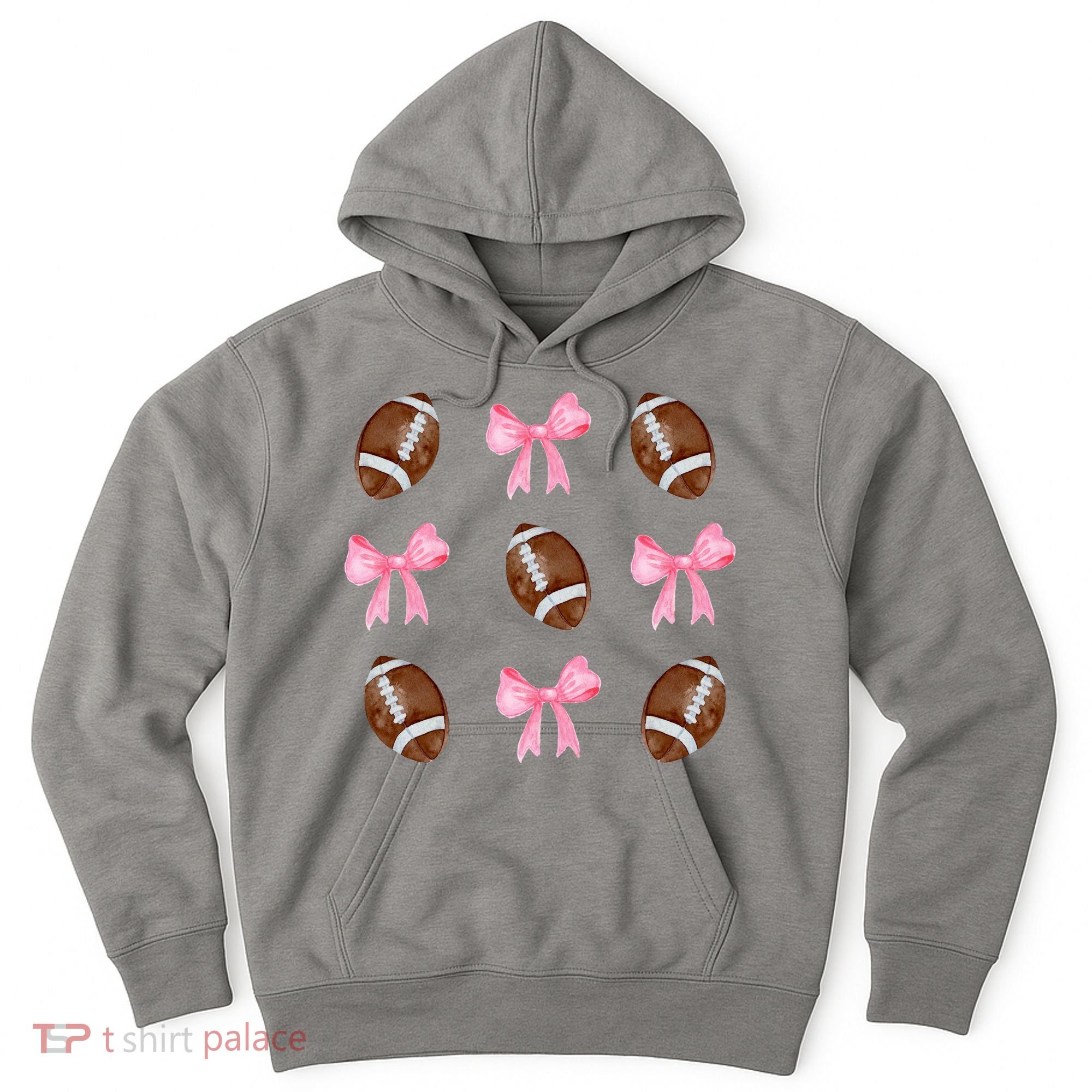 Football Pink Bow Festive Sport Lover Hoodie