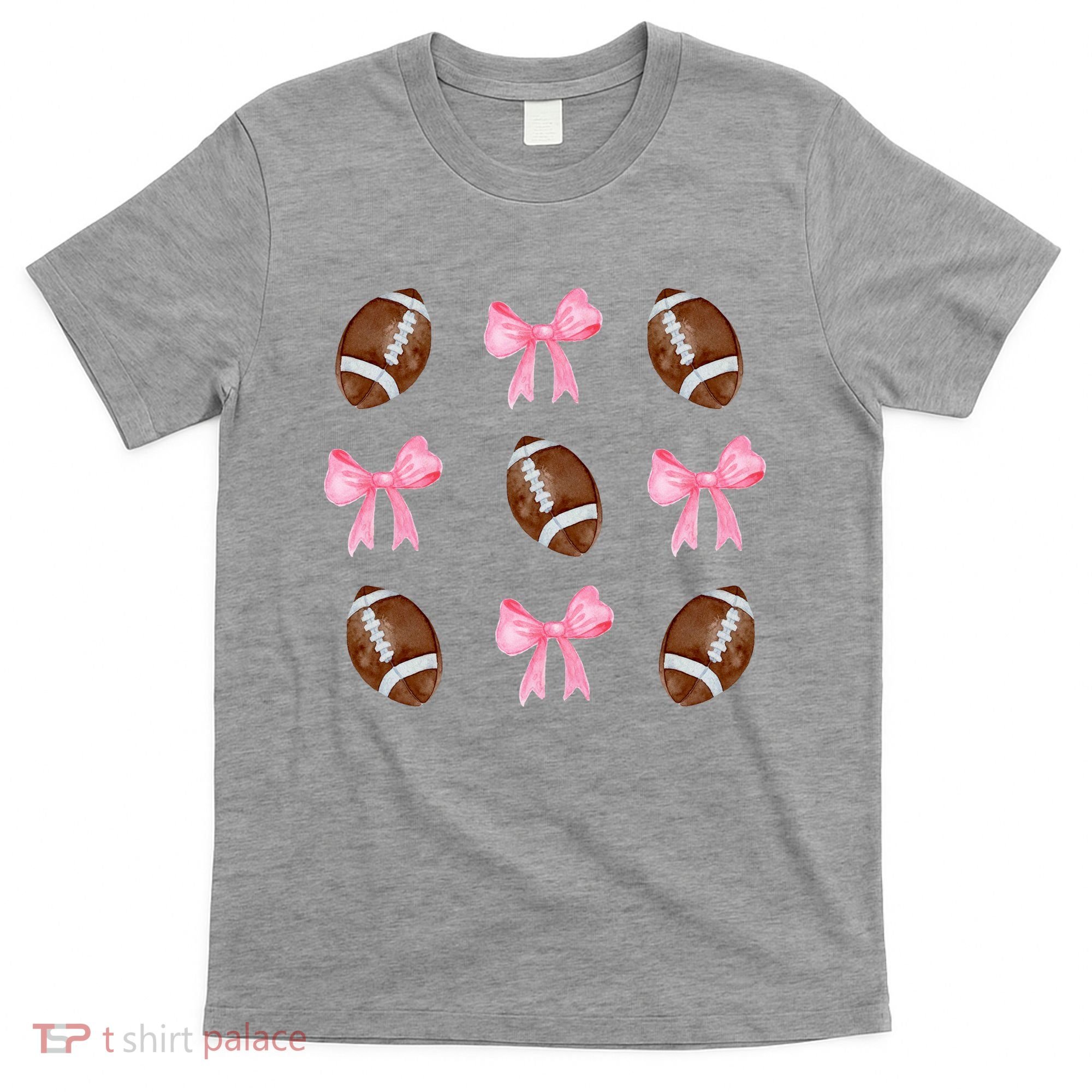Football Pink Bow Festive Sport Lover T-Shirt