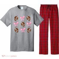 Football Pink Bow Festive Sport Lover Pajama Set thumb 0